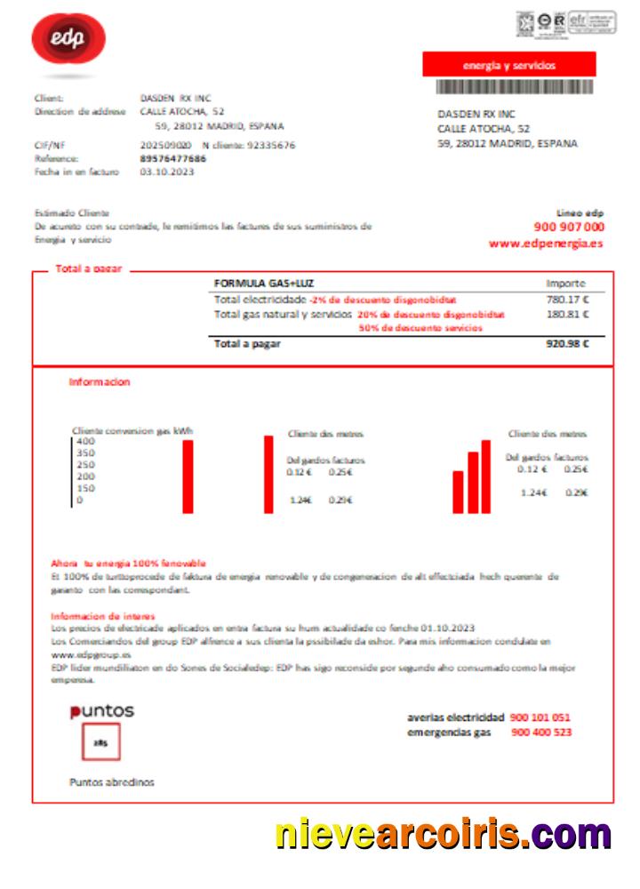 EDP Spain Energia utility business bill
